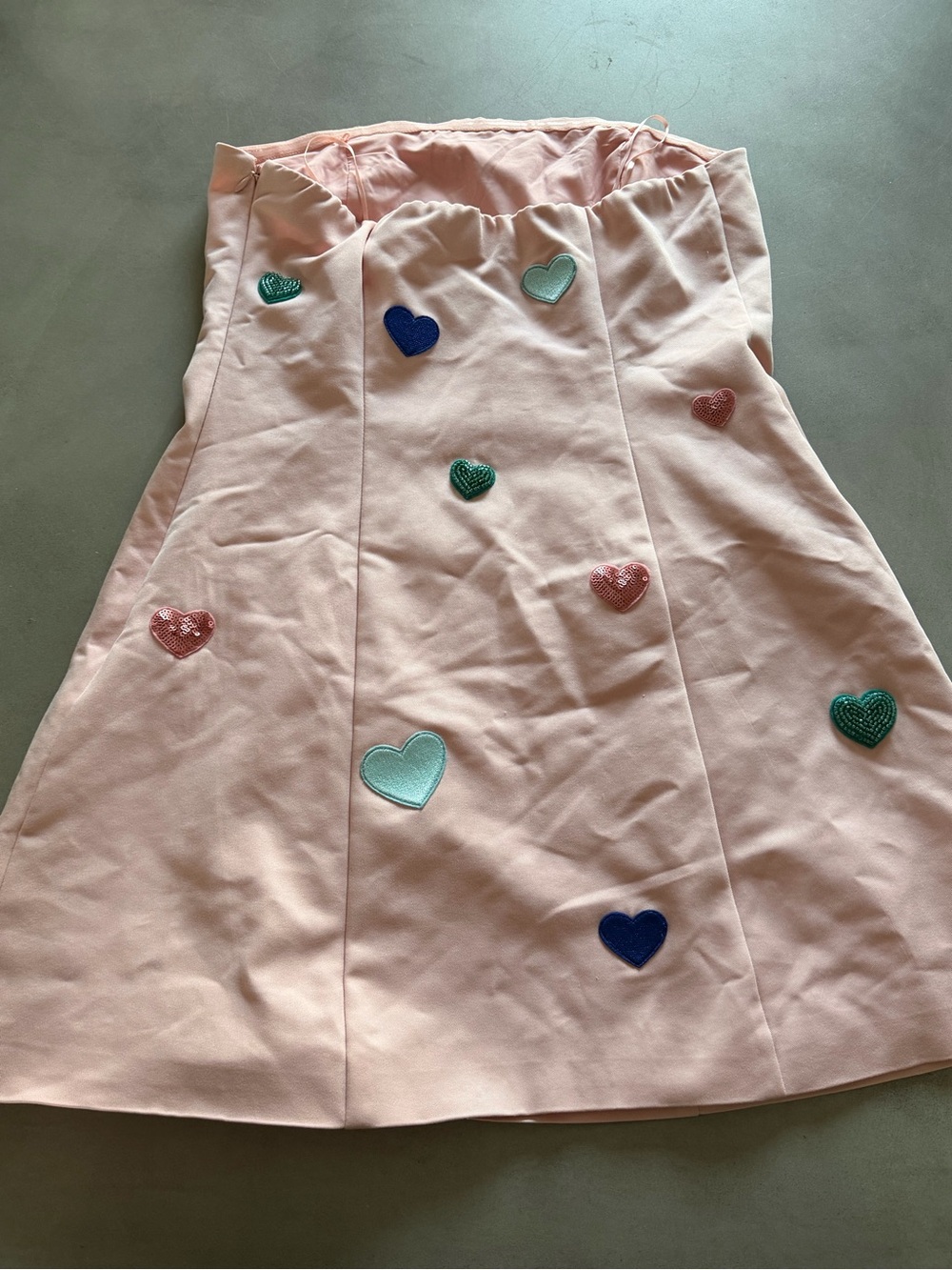 Anthropologie mare mare bedazzled pink mini heart jewel dress women's size S - Picture 4 of 7